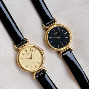 Womens seiko watch black dial gold - Etsy 日本