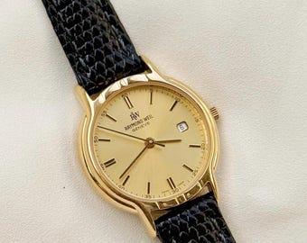 Raymond Weil Vintage women’s Watch; Gold plated, Leather Strap