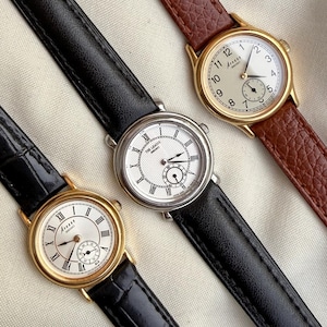 Vintage Seiko Subsecond dial watches for women in gold & Silver; Japanese Qaurtz