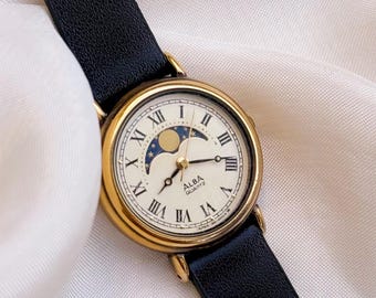 Reloj de mujer ALBA vintage con fase lunar