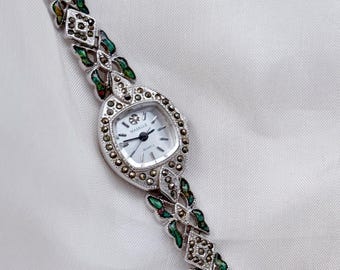 Rare Vintage Silver Brutalist Mechanical Watch (ca. 1960s  display picture 1