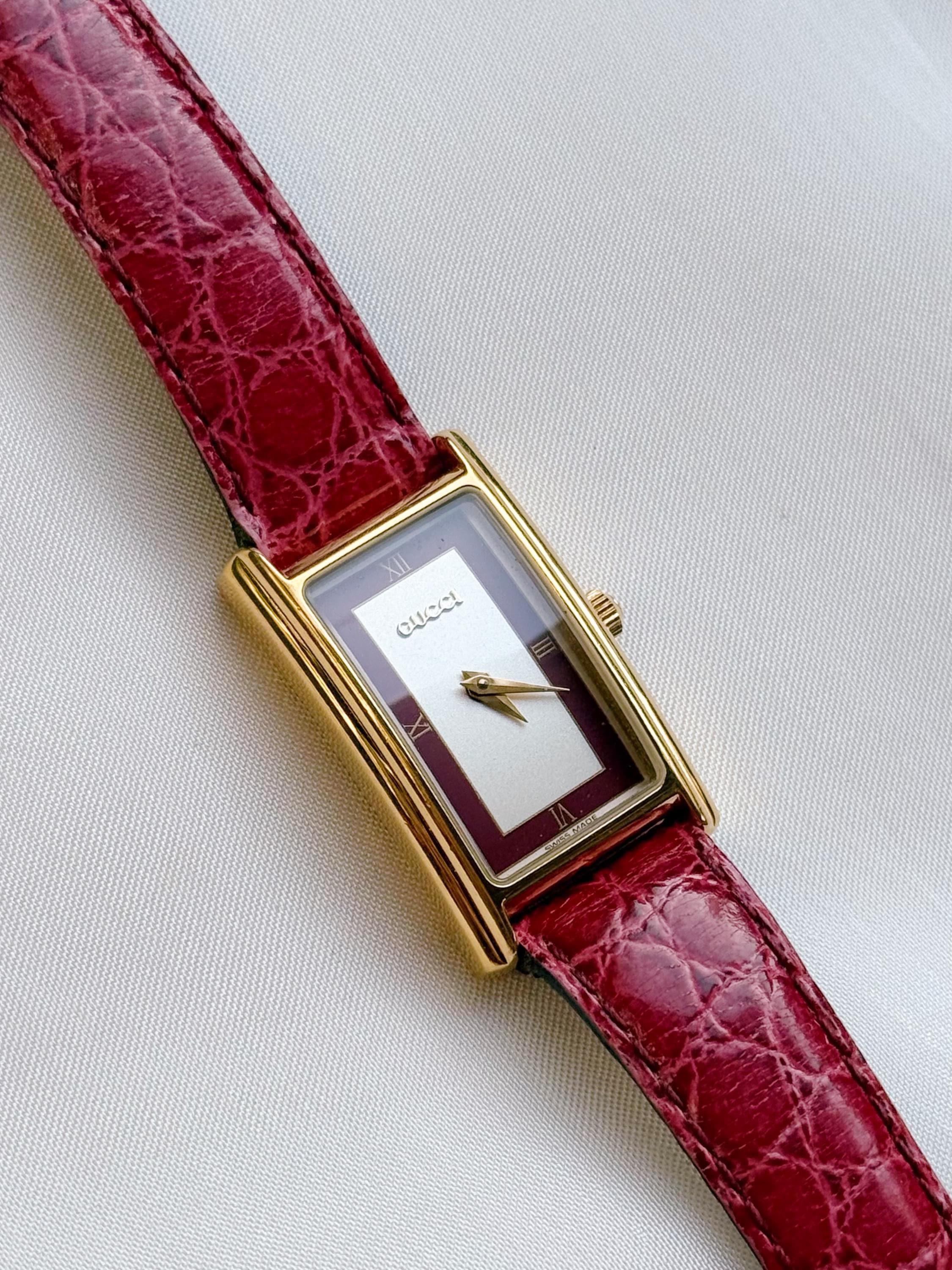 Vintage Gucci Watch With Leather Strap - Etsy