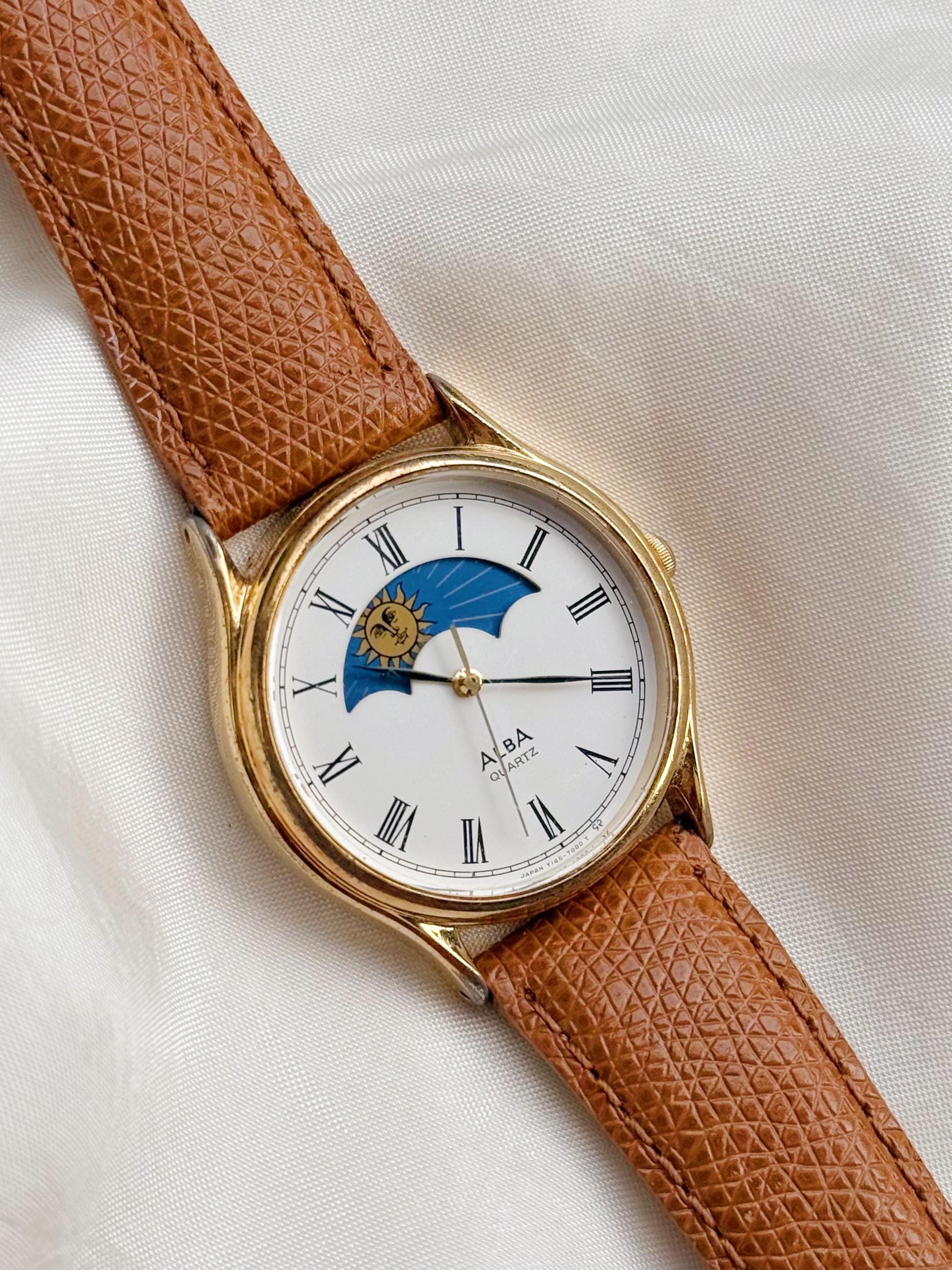 Vintage Seiko ALBA Sun & Moonphase Unisex Watch; Japanese Qaurtz