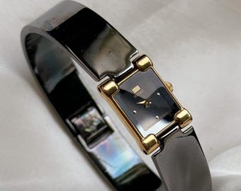 Vintage Rare Seiko Petite Tank Dial Two tone bangle watch for women