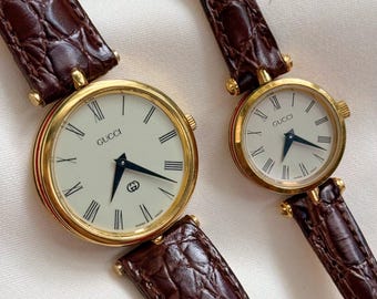 Vintage Gucci Bamboo Dial Watch, Stainless Steel Bangle, Swiss
