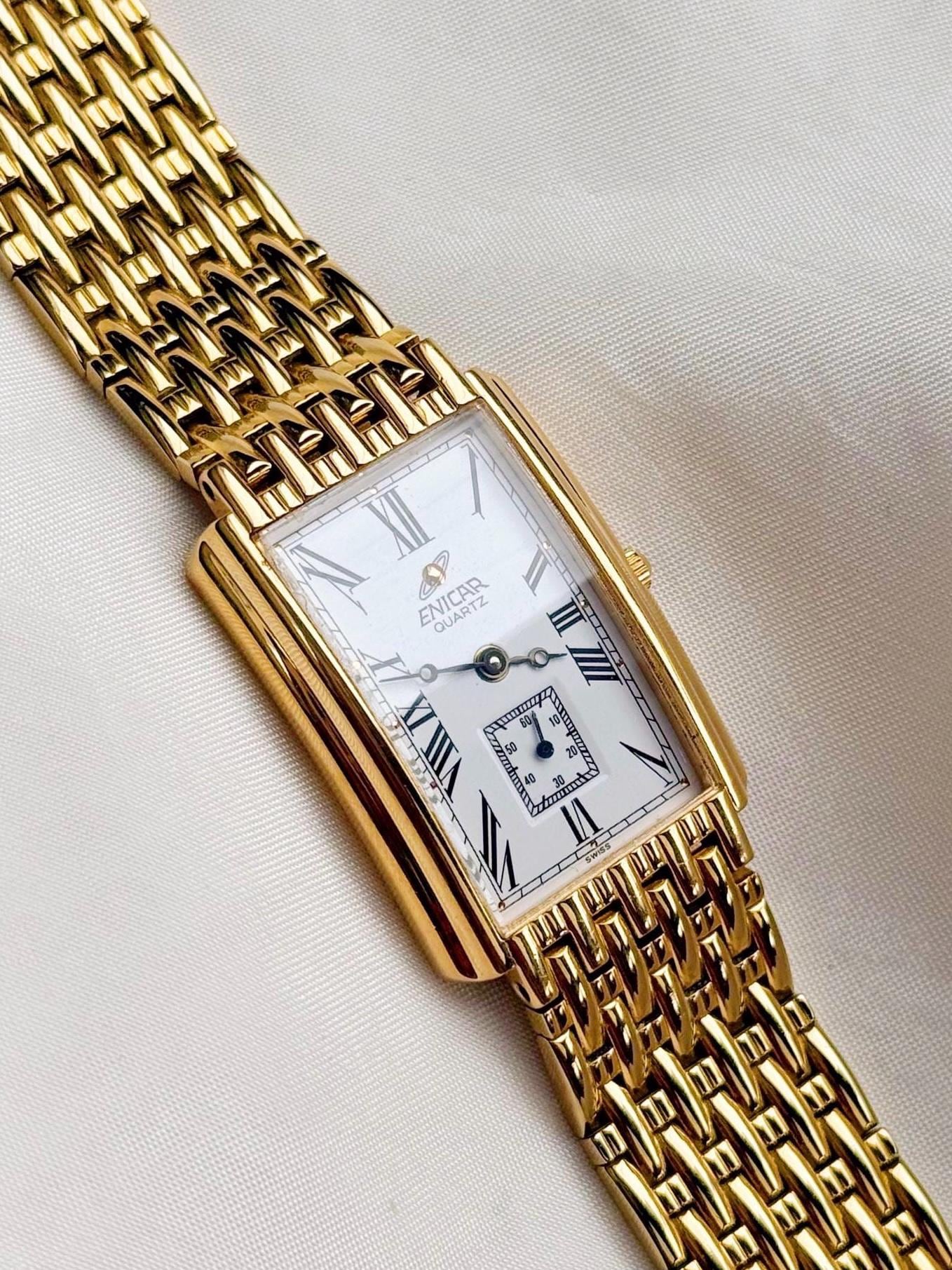 Gold enicar watch - Etsy 日本