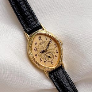 Reloj Seiko vintage raro con esfera de subsegundos para mujer: Correa de cuero