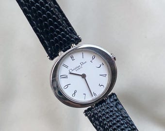 Reloj vintage raro de Christian Dior: esfera ovalada, reloj suizo de lujo