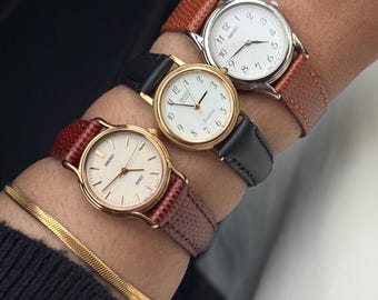 Vintage Seiko Watches for women; Leather Strap