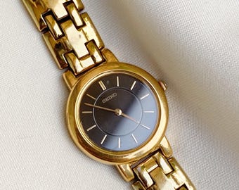 Vintage 1999 [N MINT] Seiko Exceline 2J41-0040 Gold Qz 21mm Womens