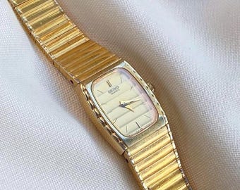 Vintage Rare Seiko Petite Tank Dial Gold women’s Watch; Japanese Quartz