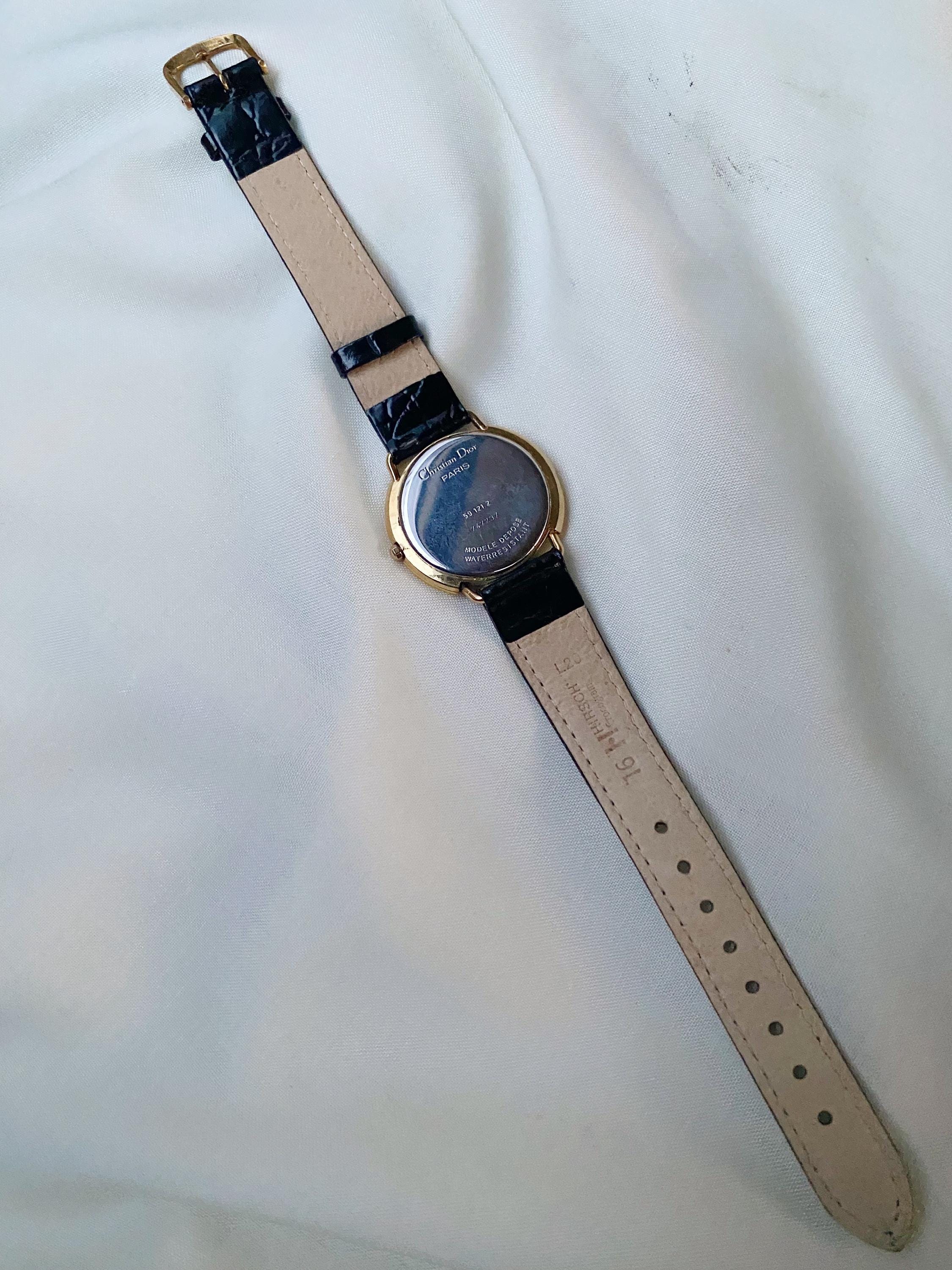 Rare Vintage Christian Dior Couple Watches: Gold Plated CD Dial