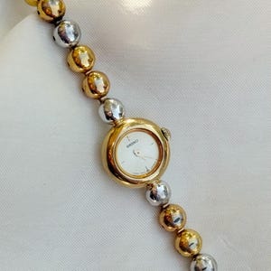 Vintage Rare Seiko Petite Zifferblatt Balls Uhr in drei Tönen für Frauen; Zierliche Uhr
