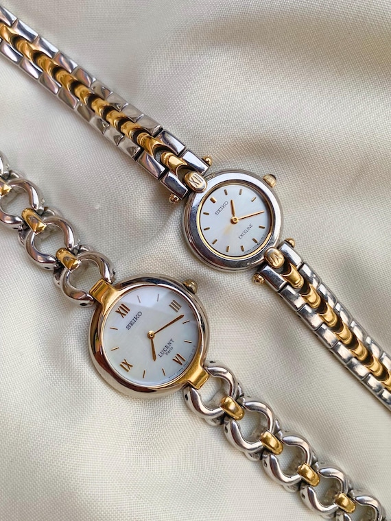 Vintage Seiko Ladies Watches ; Lucent and Excelline Two-tone