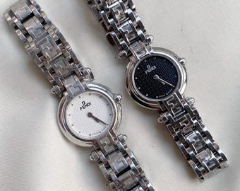 Vintage Fendi 750L Stainless steel Women’s Watch; Black & White Dial
