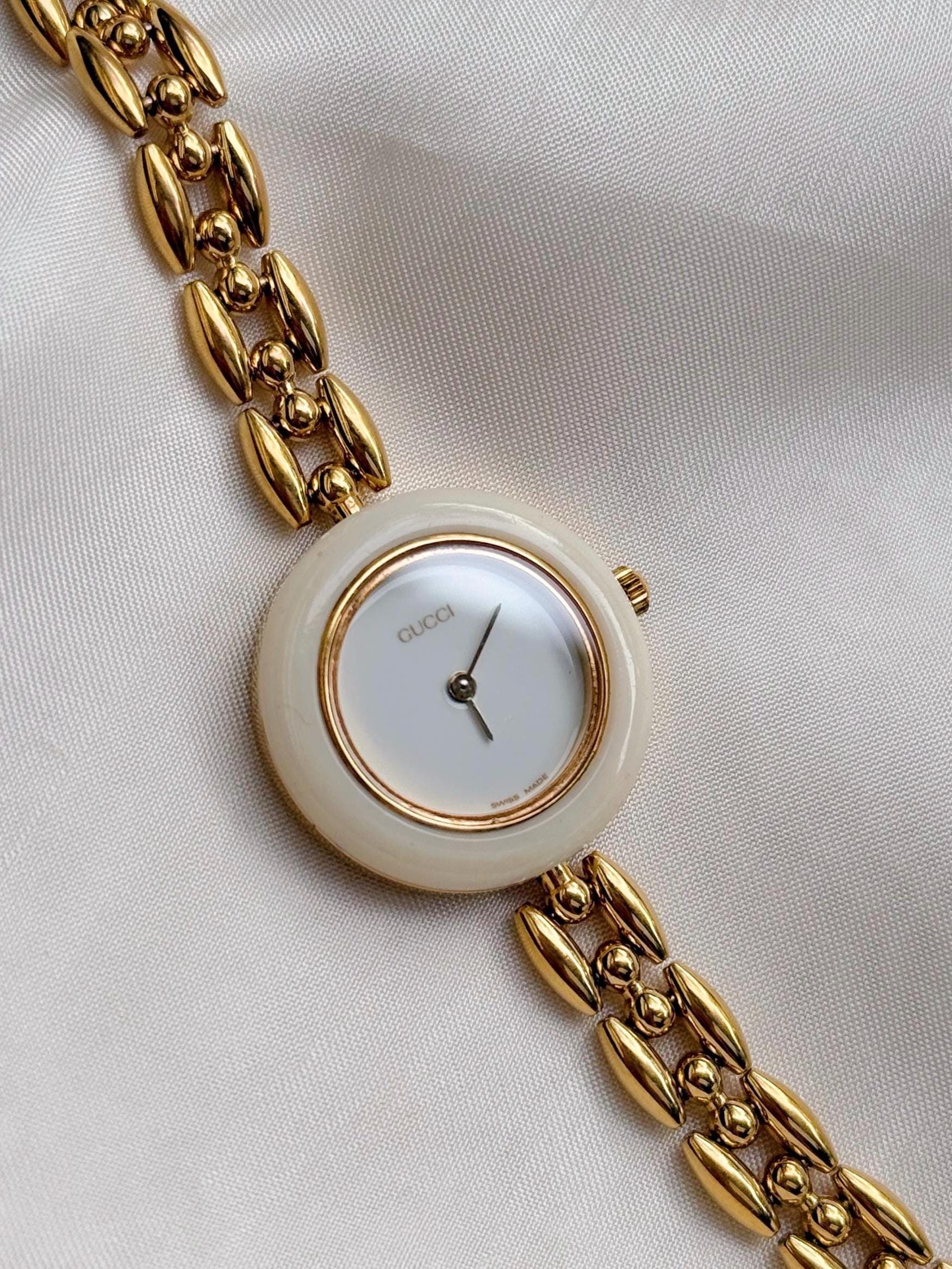 Vintage Gucci Interchangeable Bezel Women's Gold Plated Watch - Etsy