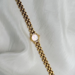 Vintage Seiko guldpläterade klockor med rubinfärgade accenter, unika armbandsdesigner; Present till henne bild 10