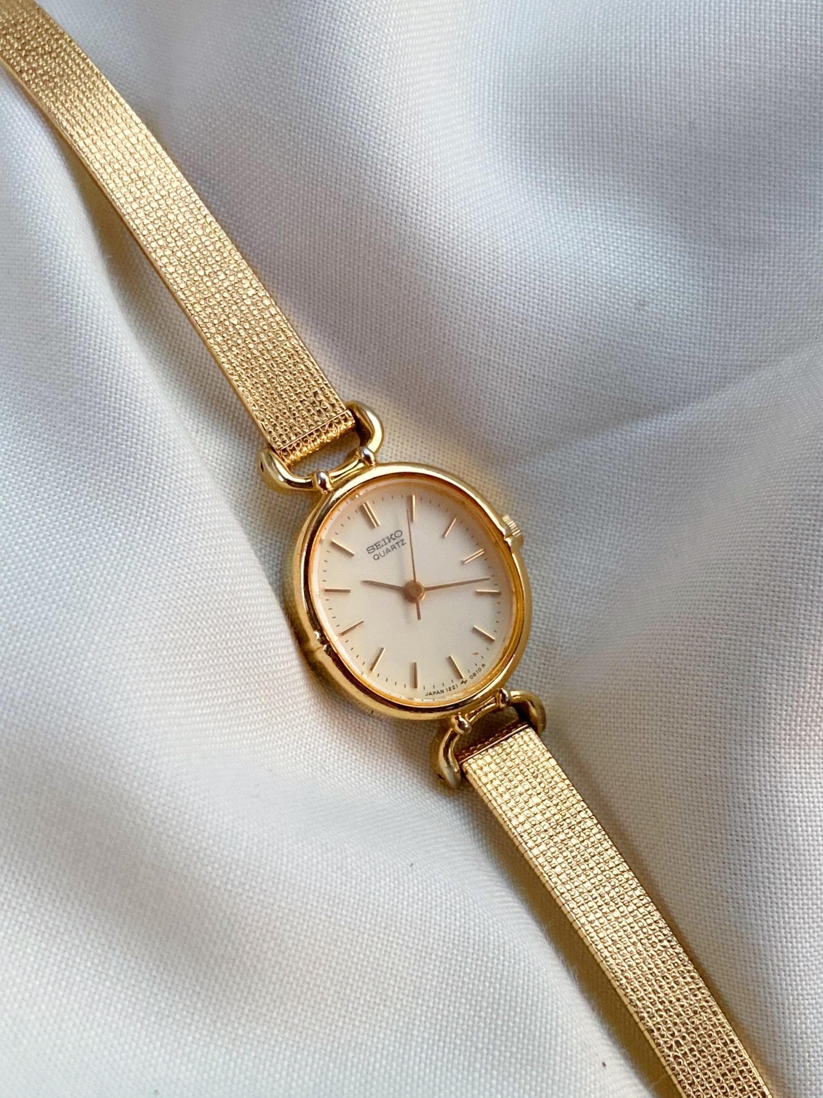SEIKO 4720-3001 ゴールド レディース 純正ブレス 新品電池 Vintage Seiko Women's Gold-plated Bracelet Watch — Japanese Qaurtz