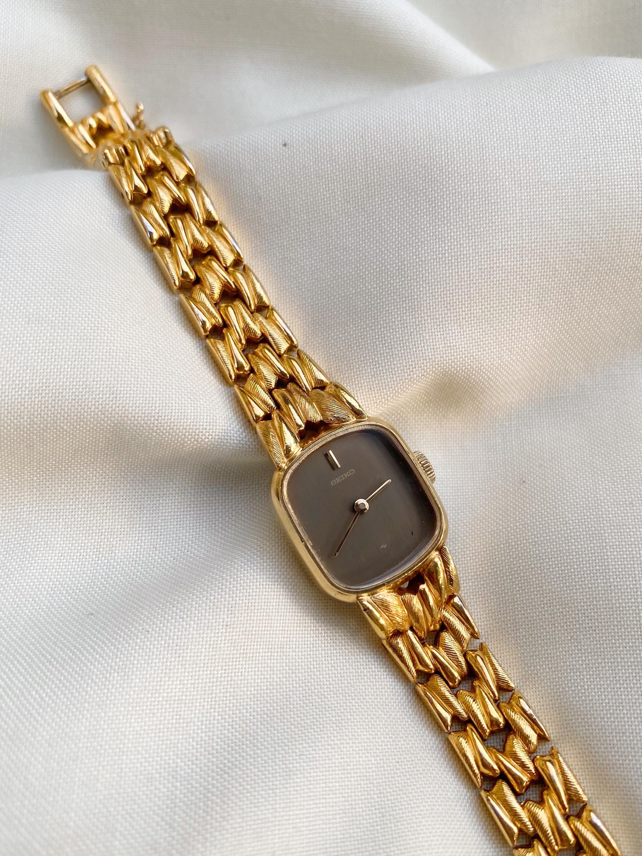 Rare Vintage Seiko Gold Plated Bracelet Watch – 1990s Manual Wind
