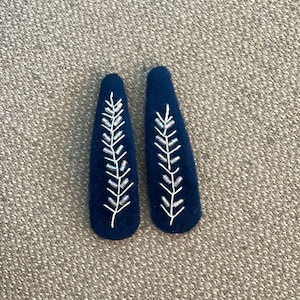 Embroidered Hair clip, Pack of 2 Hair Clips Hand Embroidery Clip, hair clip for girl Hand Embroidered Flower Hair Clip Hair Clip For Women