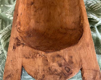 Hand Carved 26" Wood Bowl, 26" x 10", Carved Handles, Rustic, Primitive, Centerpiece, Table Decor, Farmhouse Decor