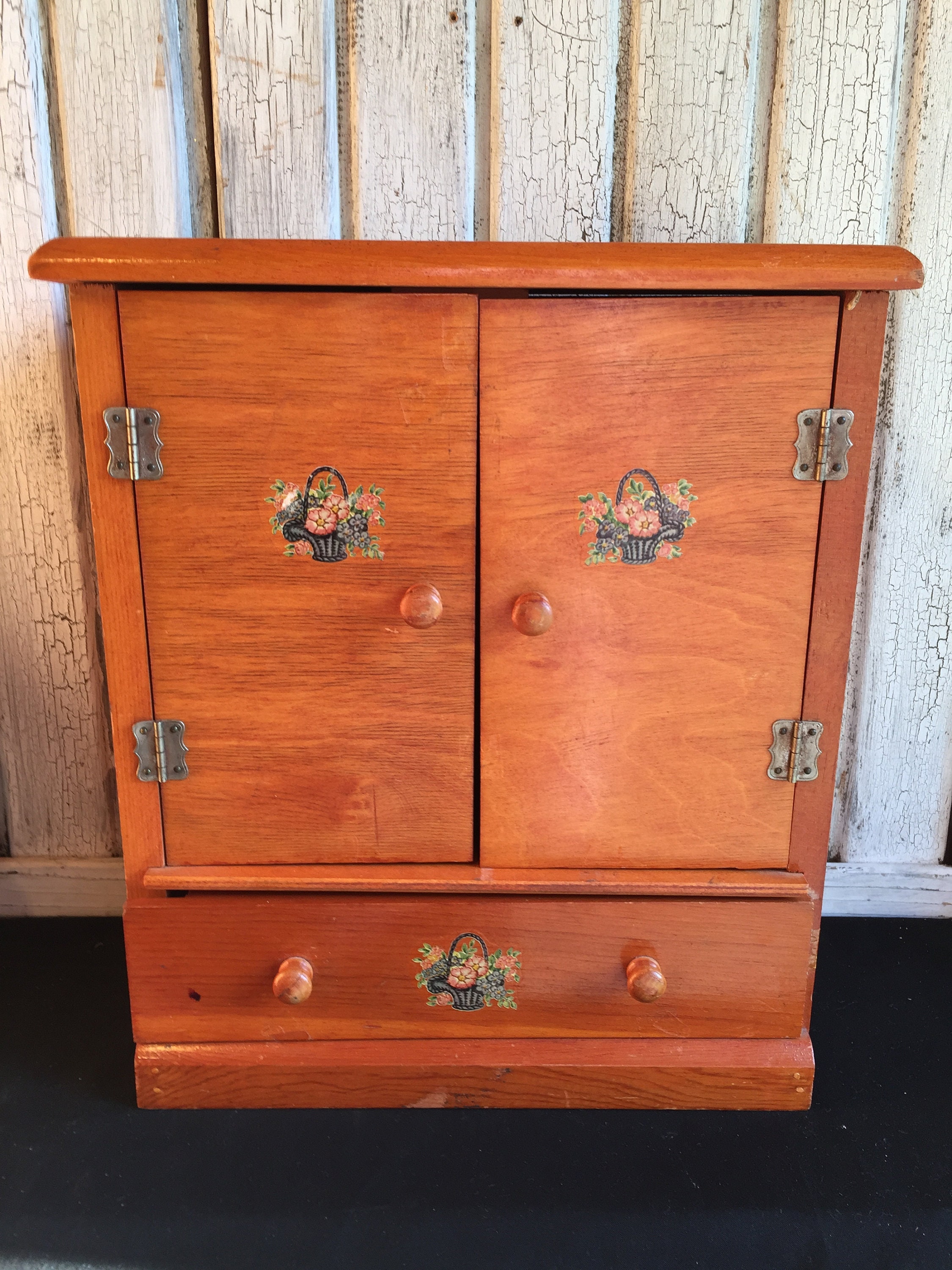 Antique doll wardrobe 2 door doll armoire vintage doll Etsy