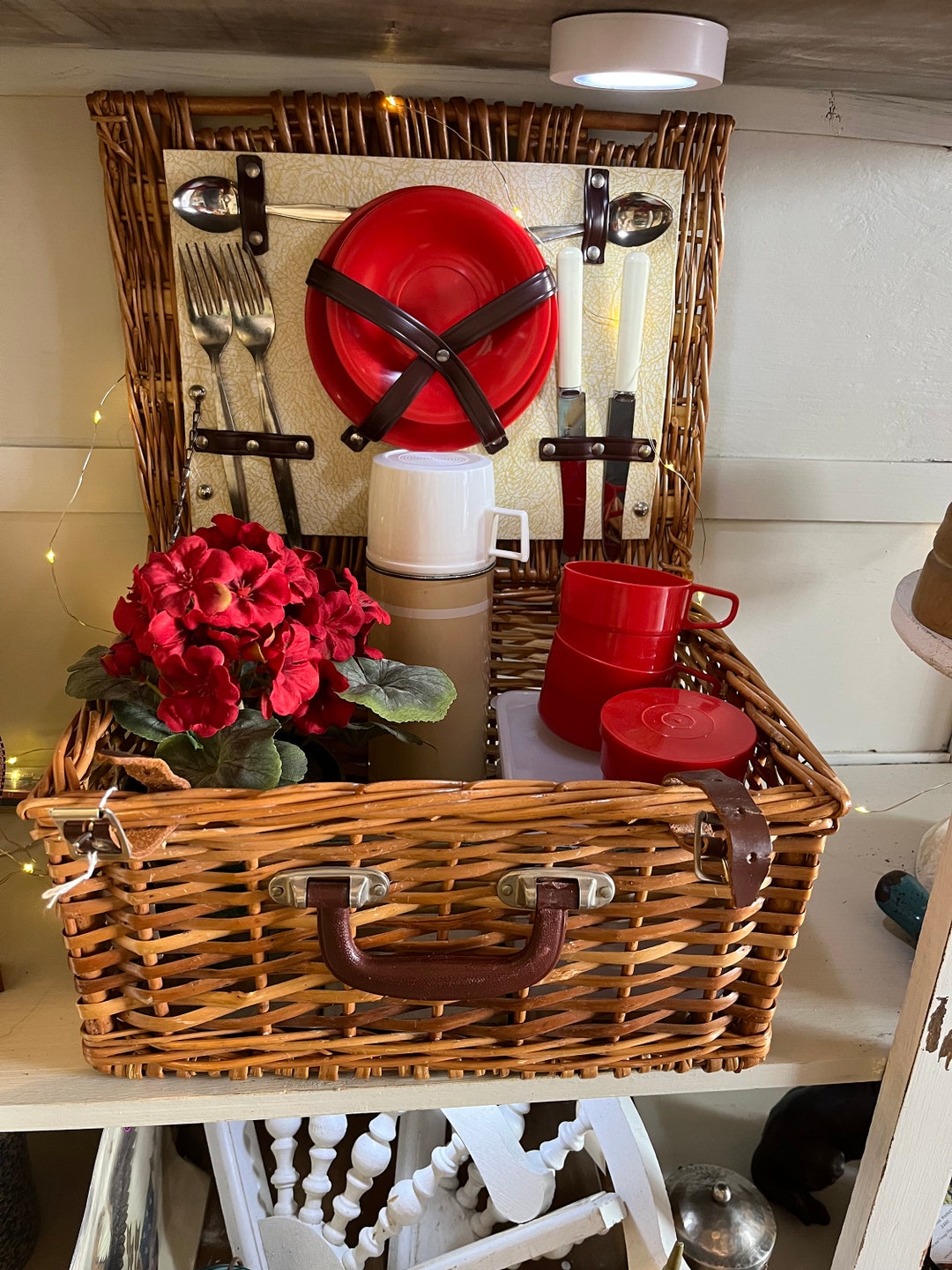 Picnic Basket English Picnic Basket Wicker Basket Rattan Etsy