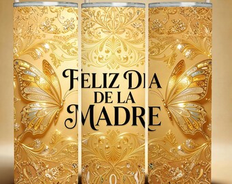 Feliz Dia de la Madre タンブラー ラップ PNG、花柄の高級ママ デザイン (デジタル ダウンロード)