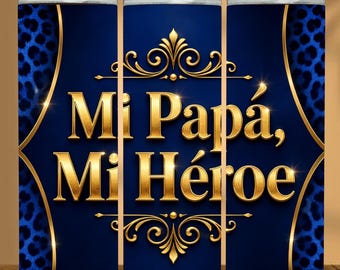 Mi Papa Tumbler Wrap, Dia Del Padre 20oz Skinny Sublimation PNG, Spanish Fathers Day Design, Leopard Dad Gift Digital Download