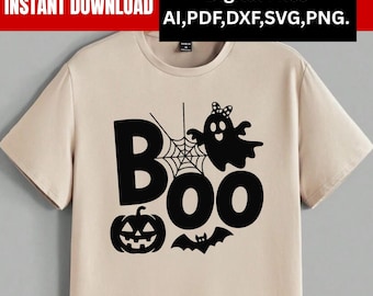 Fantasma espeluznante SVG, diseño de camiseta de Halloween (descarga digital)