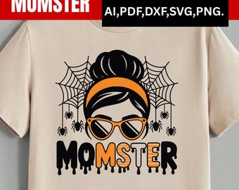 Momster Halloween Shirt: Funny Mom Graphic Tee (Digital Download)