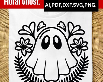 Floral Ghost SVG: Boho Halloween Design (Digital Download)