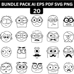 Funny Cartoon SVG Bundle: Hilarious Character Designs (Digital Download)