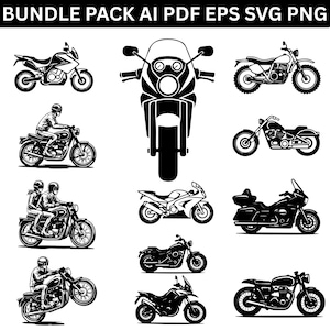 Motorcycle SVG Bundle: Biker, Chopper, Harley Davidson (Digital Download