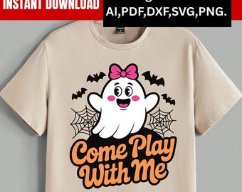 Retro Halloween Pumpkin PNG: Spooky Season Shirt Design (Digital Download)