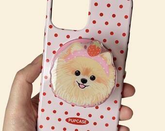 Pomeranian MagSafe Phone Stand and Grip｜The Signature Pups Headshot Design｜Christmas Gift, stocking stuffer