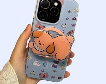 Toy Poodle Phone Grip and Stand | Cute Magnetic Puppy Phone Holder | Christmas Gift, Stocking Stuffer