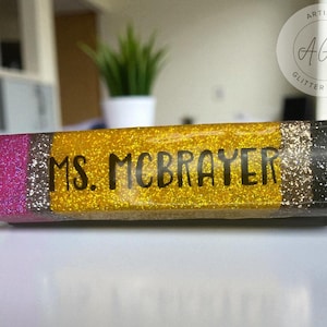 Custom Glitter Pencil Stapler: Personalized Teacher Desk Decor