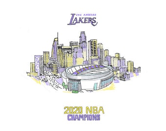 Los Angeles Lakers champions 2020 8x10 print signed numbered limited edition
