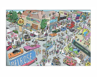 Melrose Avenue illustration 80s 90s