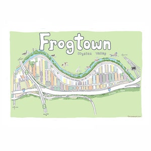 Carte dessinée à la main de Frogtown Los Angeles LA River