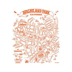 Highland Park Map Orange Line Sonderdruck