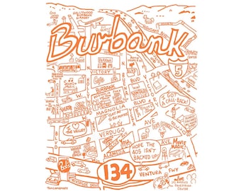 Burbank Orange Line special 8.5"x11" signed print