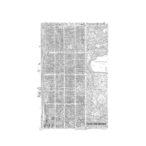 Carte dessinée à la main de l'Upper West Side, New York, cartographie, art de la carte