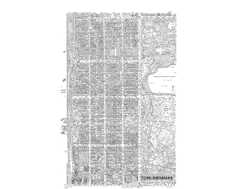 Upper West Side New York City Hand drawn map print cartography map art