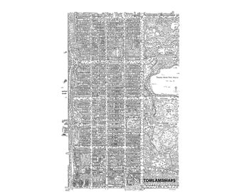 Upper West Side New York City Hand drawn map print cartography map art
