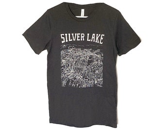 Silverlake map Adult 100% cotton shirts Silkscreen print