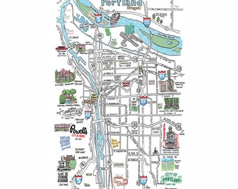 Portland, Oregon Illustrated map