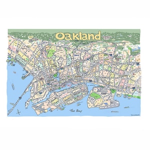 Mapa ilustrado de Oakland CA