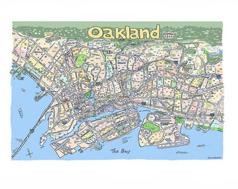 Oakland CA illustrated map